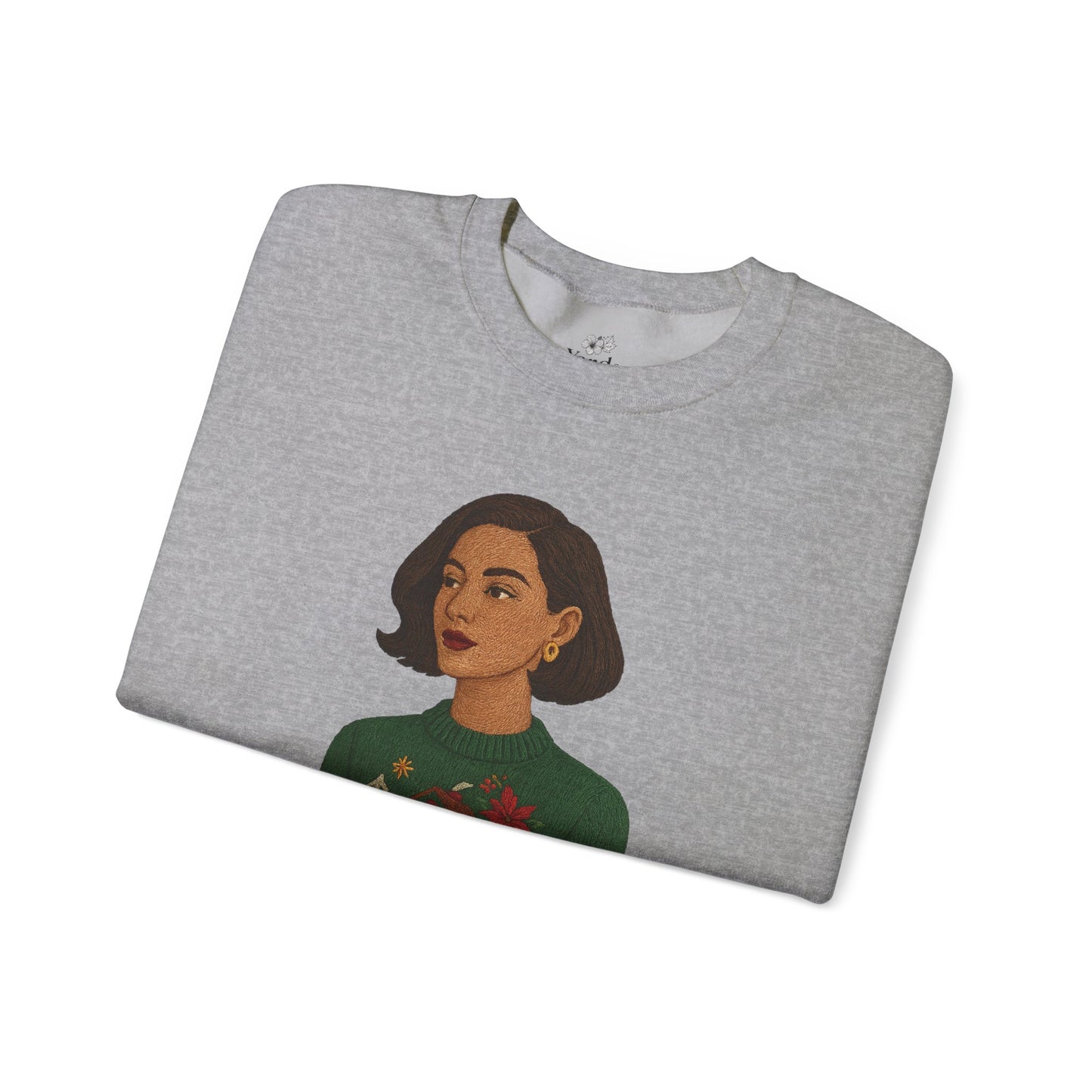 Cozy Holiday Floral Sweatshirt, Unisex Crewneck, Casual Gift, Winter Comfort, Christmas Apparel, Autumn Fashion, Everyday Style