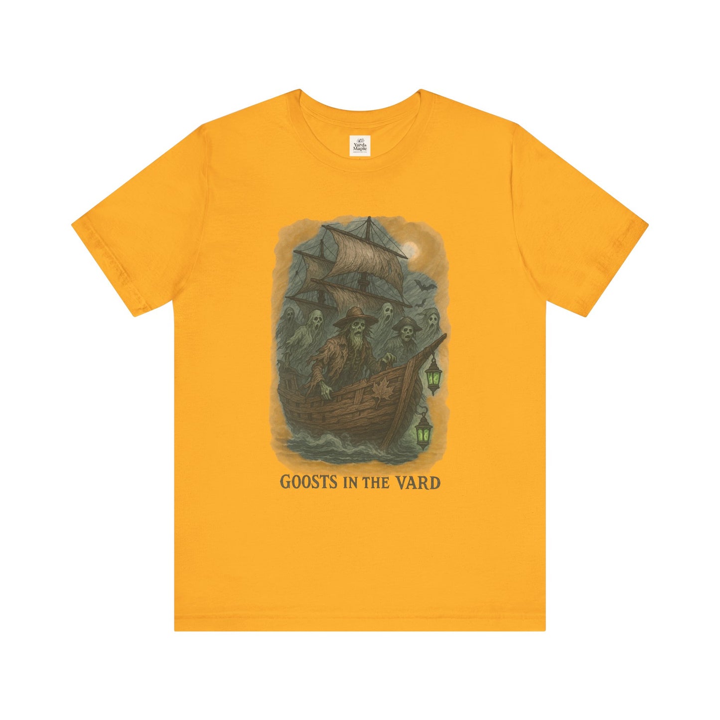 Haunted Ship Short Sleeve Tee - Spooky Halloween T-Shirt, Ghosts in the Yard Design, Unisex Shirt, Perfect for Trick or Treat, Ghost [...]
