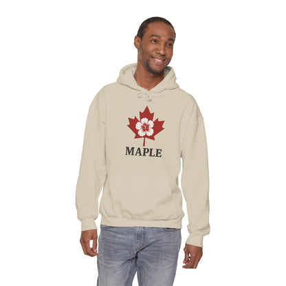 Maple Leaf Floral Hoodie — Canadian Maple Graphic Sweatshirt