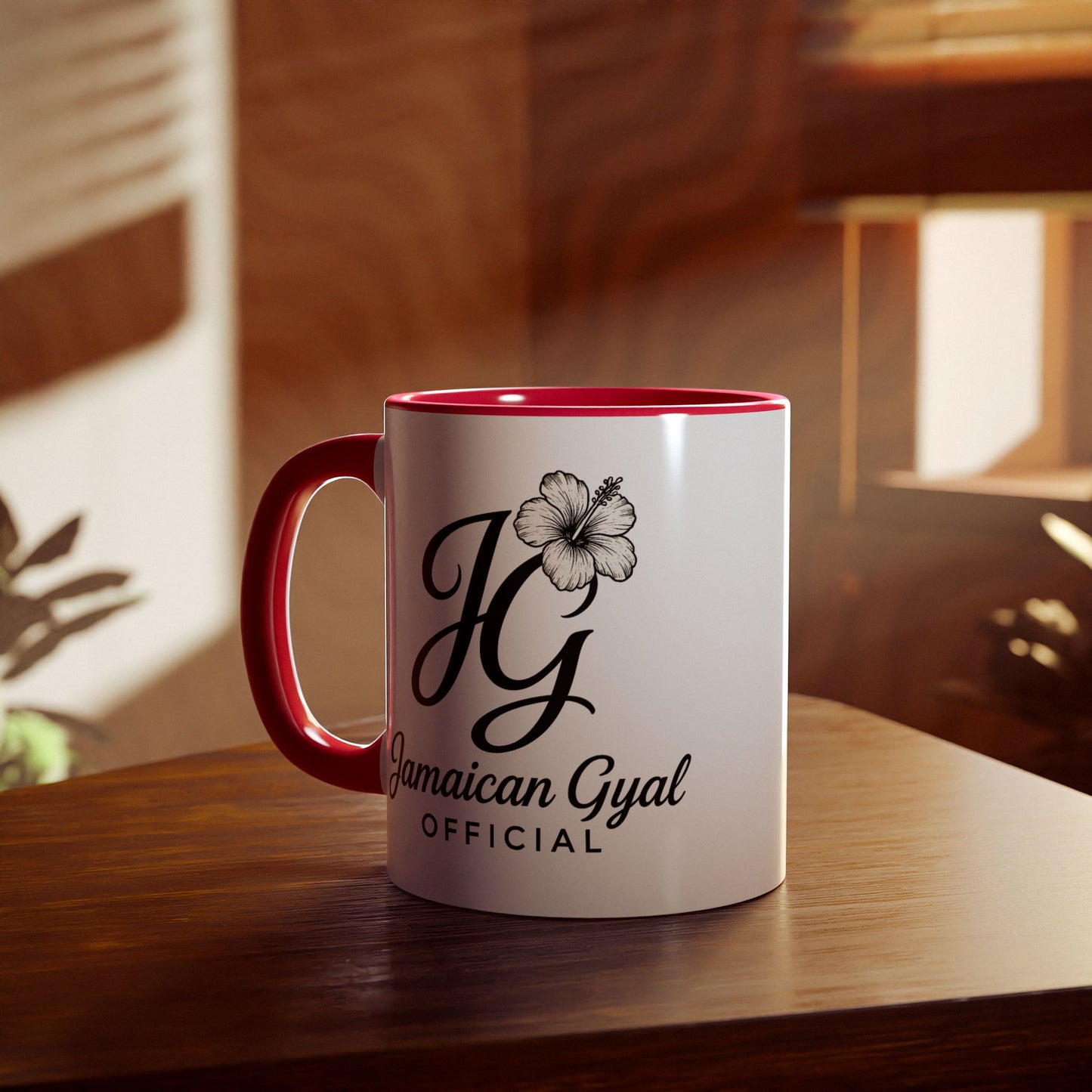Jamaican Gyal Accent Mug, 11oz Coffee Cup, Floral Design, Gift for Her, Caribbean Culture, Tea Mug, Unique Drinkware