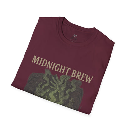 Midnight Brew Unisex T-Shirt, Witchy Tee, Halloween Apparel, Casual Wear, Fun Gift, Cozy Essentials