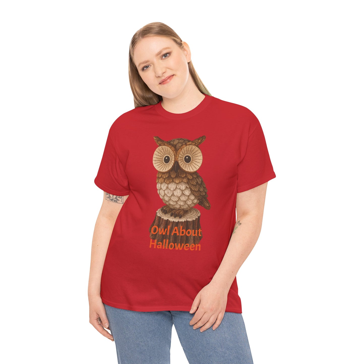 Halloween Owl Tee, Perfect for Fall Celebrations, Unisex Cotton Shirt, Cute Gift for Owl Lovers, Halloween Party Apparel, Fun Autumn Wear