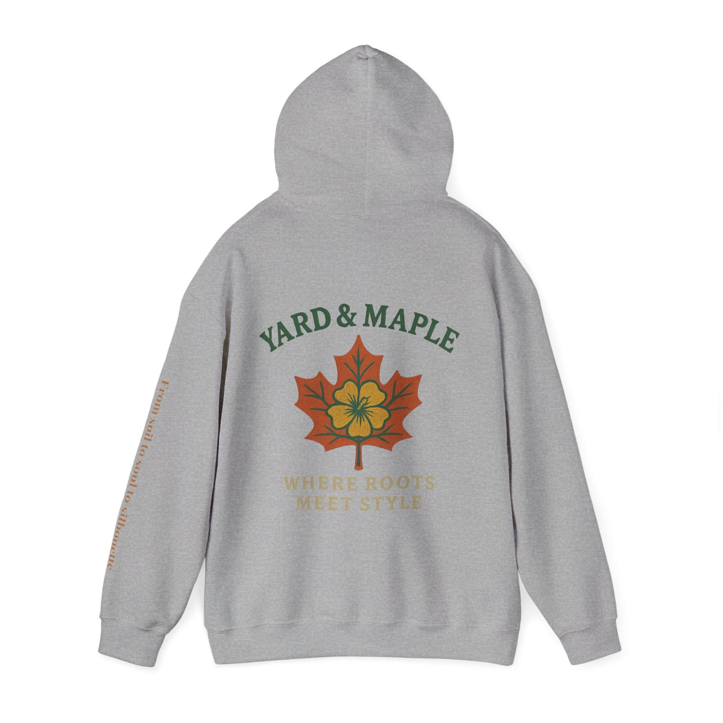 Maple Leaf & Hibiscus Hoodie, Cozy Fall Sweatshirt, Unisex Pullover for Nature Lovers, Perfect Gift for Thanksgiving, Unique Casual Wear
