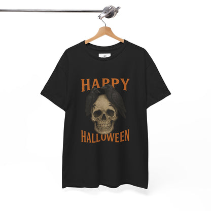 Halloween Skull Unisex Cotton Tee, Spooky T-Shirt, October Fashion, Costume Party Wear, Fall Celebration Shirt