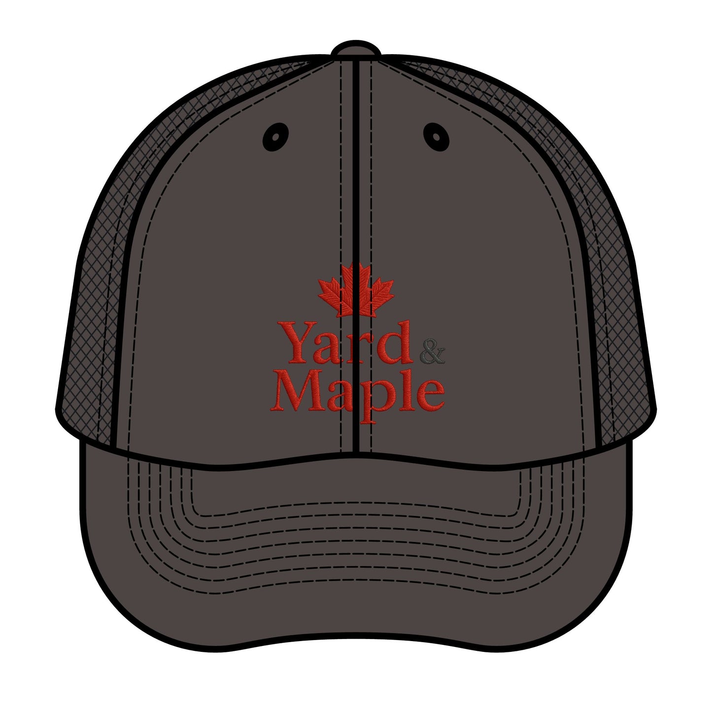 Retro Trucker Hat with Yard & Maple Design | Stylish Outdoor Cap, Perfect Gift for Nature Lovers, Trendy Fashion Accessory, Summer Essential