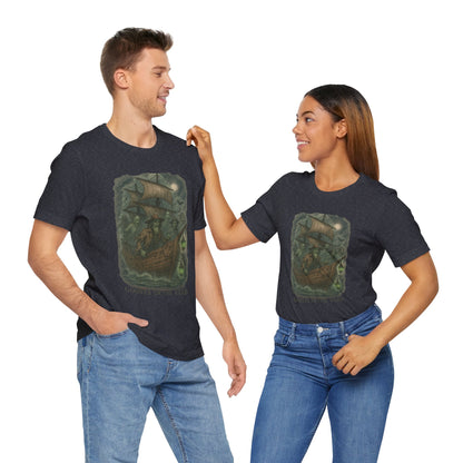 Haunted Ship Short Sleeve Tee - Spooky Halloween T-Shirt, Ghosts in the Yard Design, Unisex Shirt, Perfect for Trick or Treat, Ghost [...]