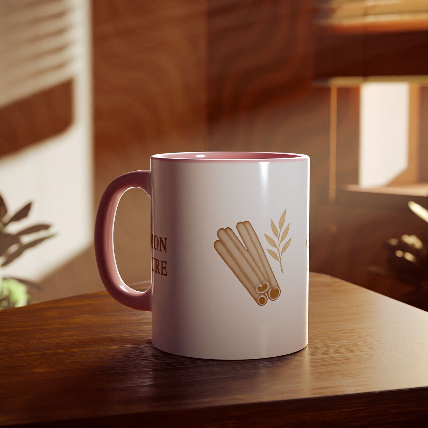 Cinnamon & Culture Accent Mug, Cozy Coffee Cup, 11oz Gift for Tea Lovers, Kitchen Decor, Warm Drink Mug, Unique Beverageware