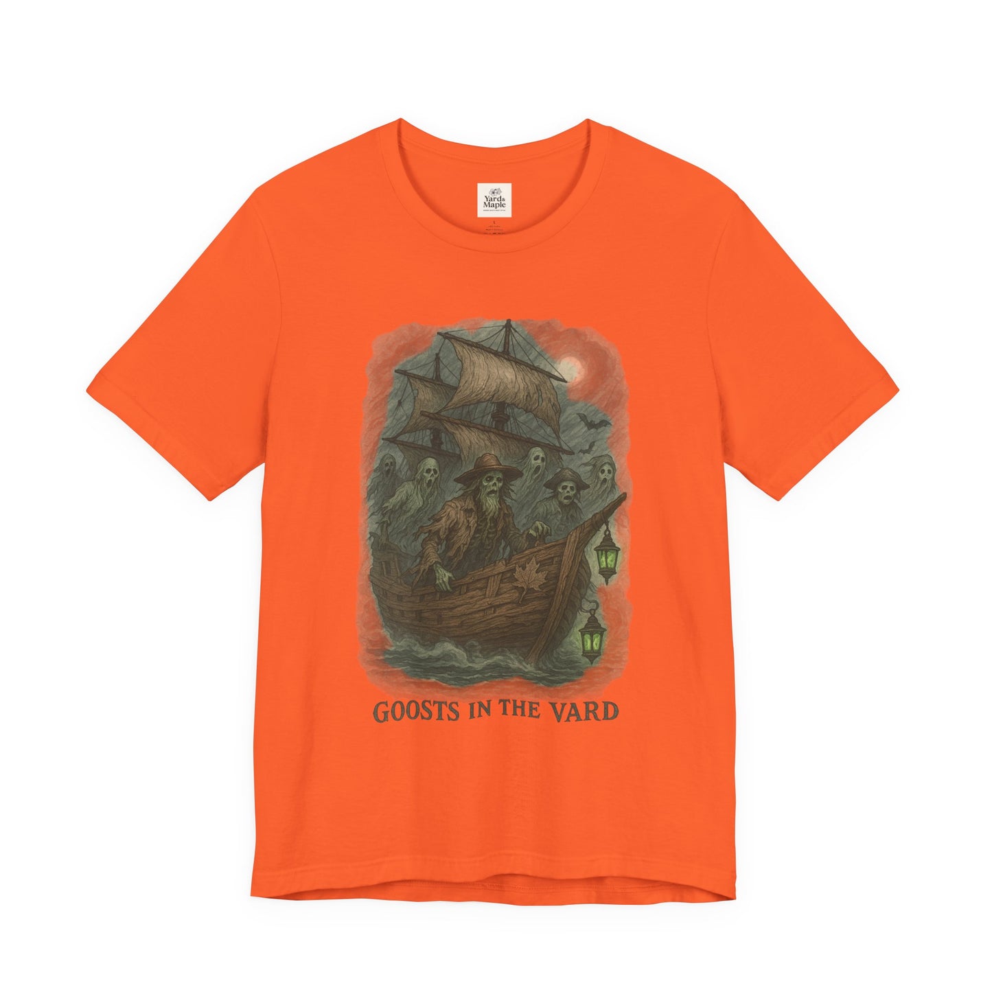 Haunted Ship Short Sleeve Tee - Spooky Halloween T-Shirt, Ghosts in the Yard Design, Unisex Shirt, Perfect for Trick or Treat, Ghost [...]