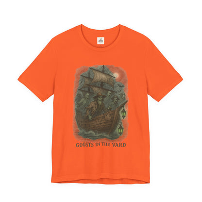 Haunted Ship Short Sleeve Tee - Spooky Halloween T-Shirt, Ghosts in the Yard Design, Unisex Shirt, Perfect for Trick or Treat, Ghost [...]
