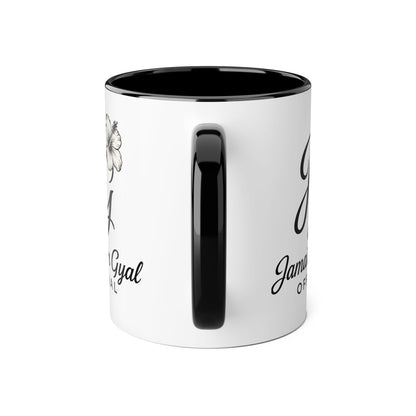 Jamaican Gyal Accent Mug, 11oz Coffee Cup, Floral Design, Gift for Her, Caribbean Culture, Tea Mug, Unique Drinkware