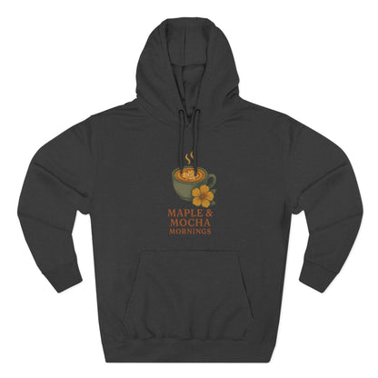 Cozy Maple & Mocha Fleece Hoodie, Perfect for Mornings, Autumn Fashion, Casualwear, Gift for Coffee Lovers