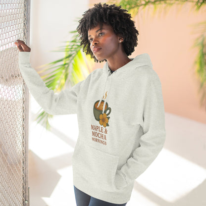Cozy Maple & Mocha Fleece Hoodie, Perfect for Mornings, Autumn Fashion, Casualwear, Gift for Coffee Lovers