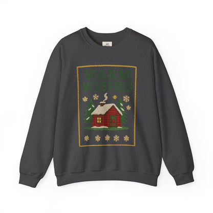 Cozy Warm Wishes Sweatshirt, Holiday Sweatshirt, Winter Fashion, Family Gathering, Gift for Her, Comfortable Crewneck