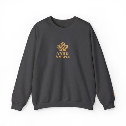 Cozy Unisex Crewneck Sweatshirt with Embroidered Leaf Design, Perfect for Fall, Thanksgiving, Casual Outings, Friends and Family Gatherings, Gifts