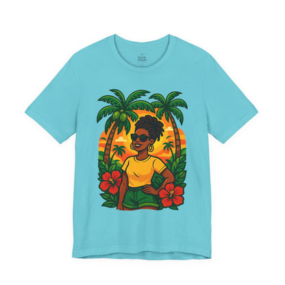 Tropical Sunset Tee - Beach Vibes, Summer Fashion, Vacation Apparel, Gift for Her, Cute Graphic Shirt