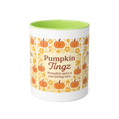 Pumpkin Spice Accent Mug - Fall Decor, Coffee Lovers Gift, Autumn Beverage Mug, Seasonal Kitchenware, Halloween Decor