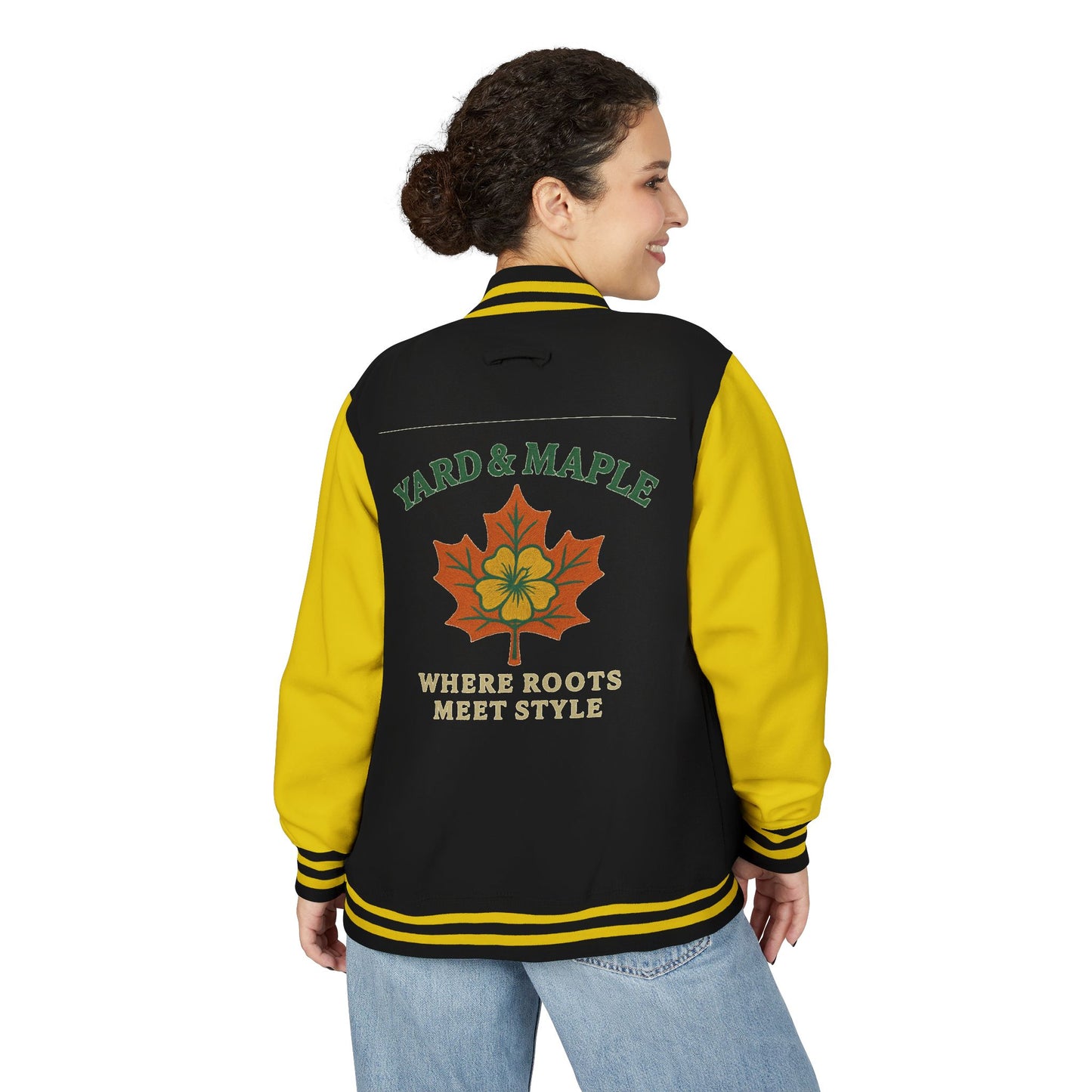 Unisex Heavyweight Letterman Jacket with Oak Leaf Design, Stylish Sports Jacket, Gift for College Students, Casual Attire, Fall [...]