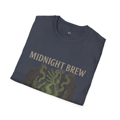 Midnight Brew Unisex T-Shirt, Witchy Tee, Halloween Apparel, Casual Wear, Fun Gift, Cozy Essentials