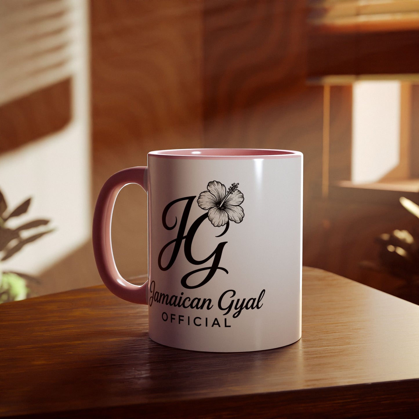 Jamaican Gyal Accent Mug, 11oz Coffee Cup, Floral Design, Gift for Her, Caribbean Culture, Tea Mug, Unique Drinkware