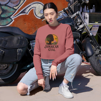 Jamaican Gyal Women's Cropped Sweatshirt | Trendy Spring Style, Perfect for Beach Days, Travel, or Casual Outfits, Gift for Friends
