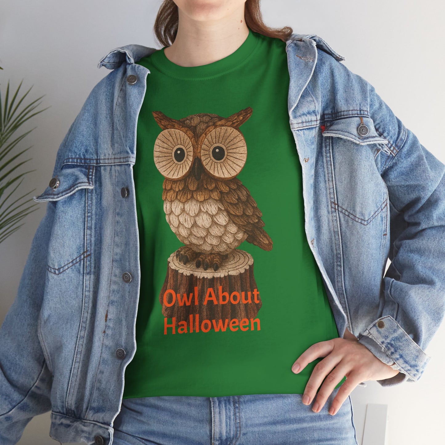 Halloween Owl Tee, Perfect for Fall Celebrations, Unisex Cotton Shirt, Cute Gift for Owl Lovers, Halloween Party Apparel, Fun Autumn Wear