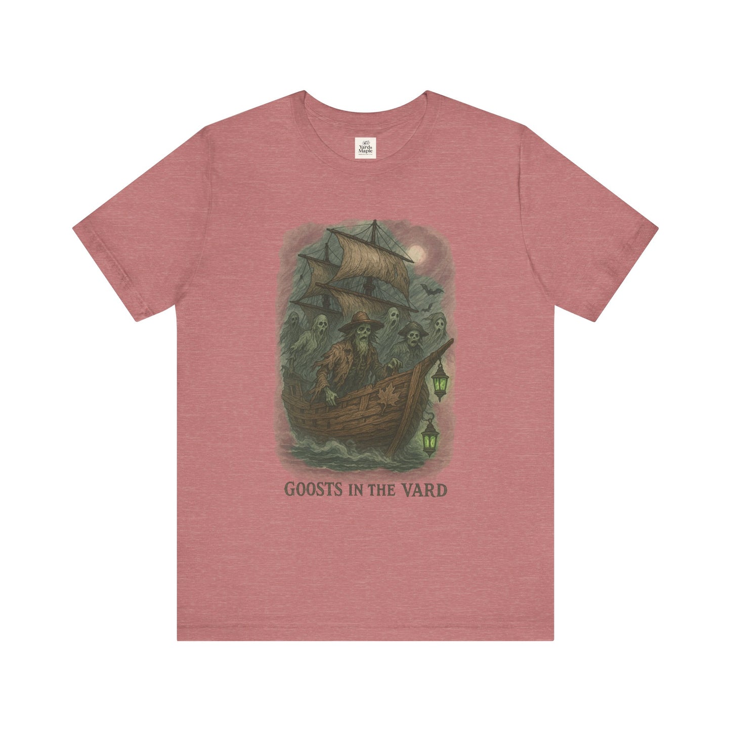 Haunted Ship Short Sleeve Tee - Spooky Halloween T-Shirt, Ghosts in the Yard Design, Unisex Shirt, Perfect for Trick or Treat, Ghost [...]