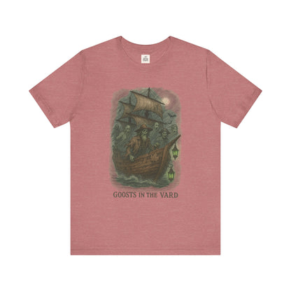 Haunted Ship Short Sleeve Tee - Spooky Halloween T-Shirt, Ghosts in the Yard Design, Unisex Shirt, Perfect for Trick or Treat, Ghost [...]