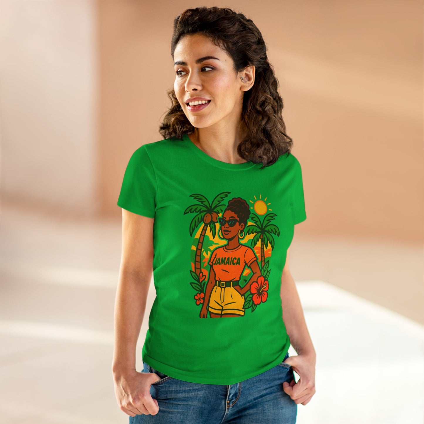 Tropical Vibes Tee, Jamaica Graphic Shirt, Summer Fashion, Vacation Wear, Beach Outfit, Gift for Her