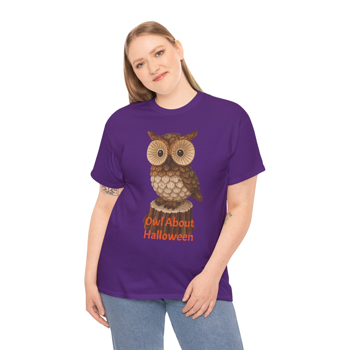 Halloween Owl Tee, Perfect for Fall Celebrations, Unisex Cotton Shirt, Cute Gift for Owl Lovers, Halloween Party Apparel, Fun Autumn Wear