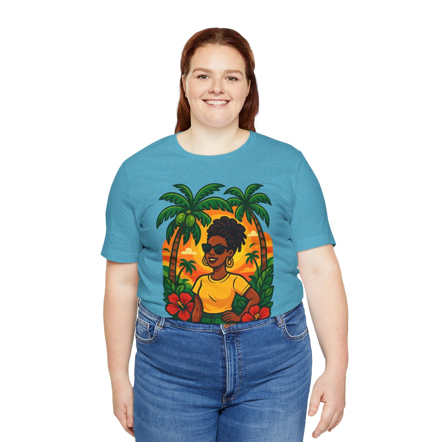 Tropical Sunset Tee - Beach Vibes, Summer Fashion, Vacation Apparel, Gift for Her, Cute Graphic Shirt