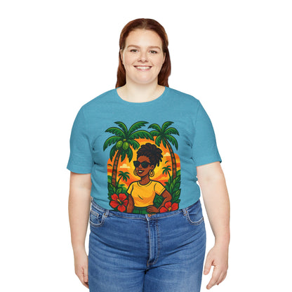 Tropical Sunset Tee - Beach Vibes, Summer Fashion, Vacation Apparel, Gift for Her, Cute Graphic Shirt