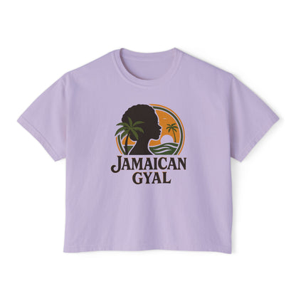 Jamaican Gyal Women's Boxy Tee - Retro Style T-Shirt, Casual Wear, Summer Top, Gift for Her, Vacation Essential