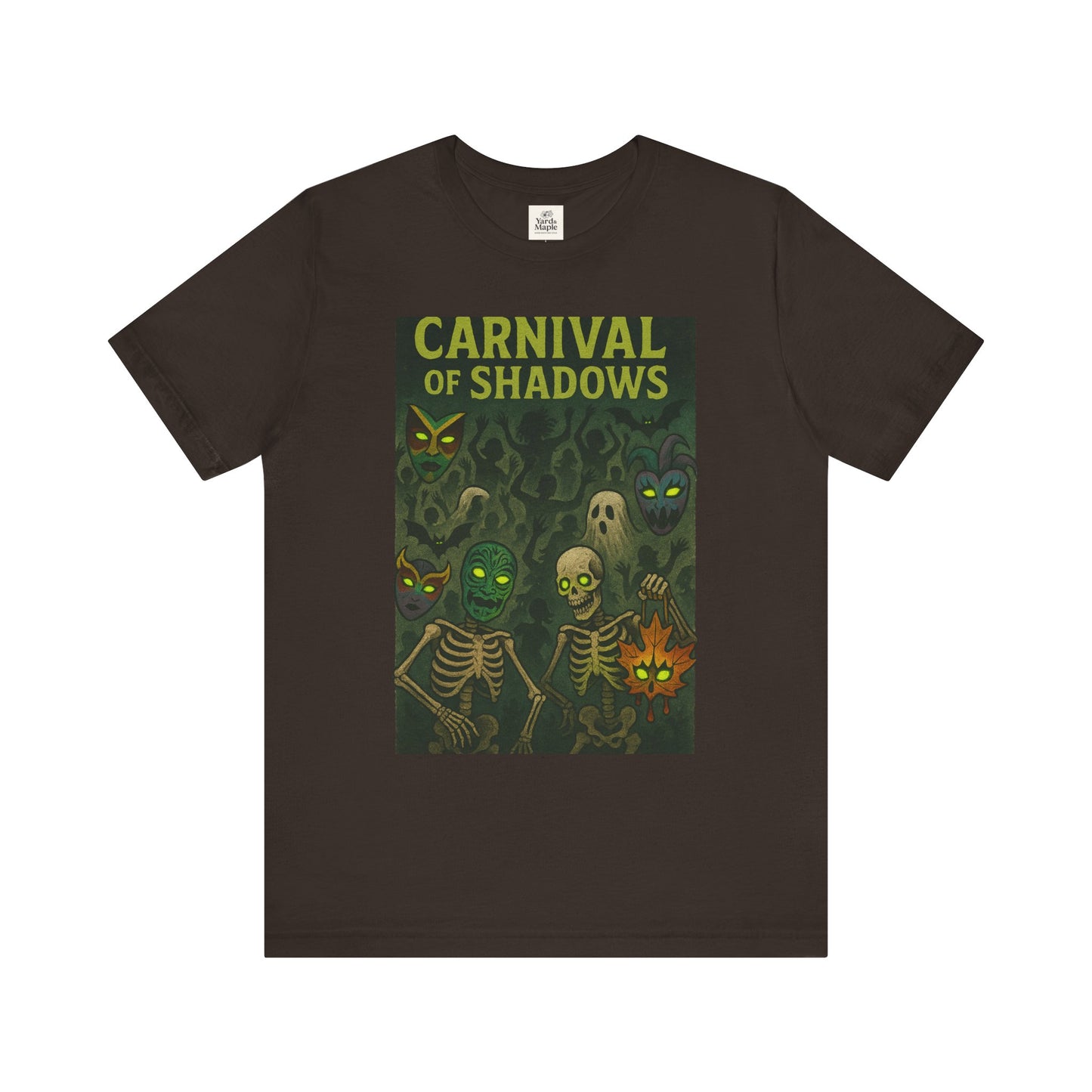 Carnival of Shadows Graphic Tee, Spooky Halloween Shirt, Unisex T-Shirt, Fun Autumn Wear, Perfect for Parties, Horror Lovers Clothing