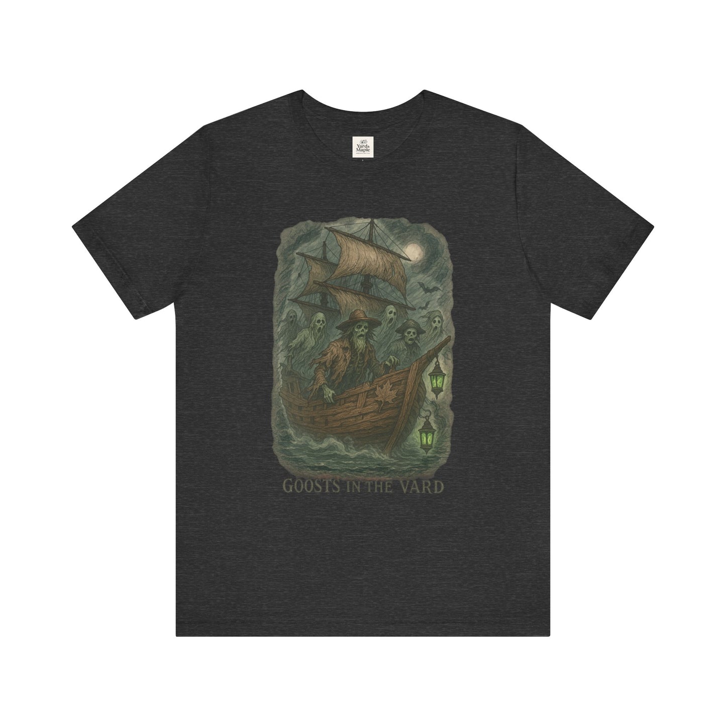 Haunted Ship Short Sleeve Tee - Spooky Halloween T-Shirt, Ghosts in the Yard Design, Unisex Shirt, Perfect for Trick or Treat, Ghost [...]