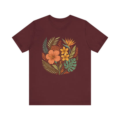 Floral Patterned Unisex Tee - Botanical Style, Summer Wardrobe Essential, Nature Lover Gift, Casual Wear, Eco-Friendly Fashion