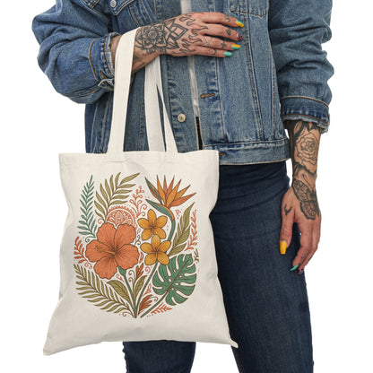 Eco-Friendly Floral Tote Bag, Gardening Gift, Beach Bag, Shopping Tote, Reusable Grocery Bag, Summer Accessory