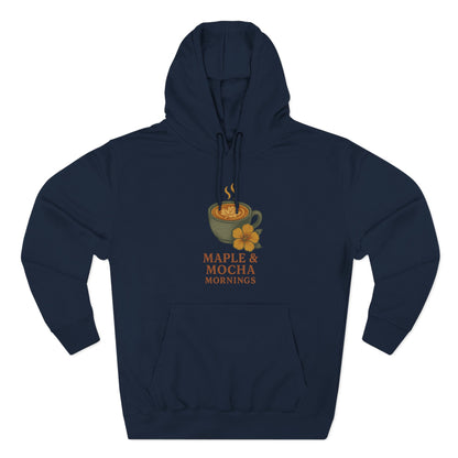 Cozy Maple & Mocha Fleece Hoodie, Perfect for Mornings, Autumn Fashion, Casualwear, Gift for Coffee Lovers