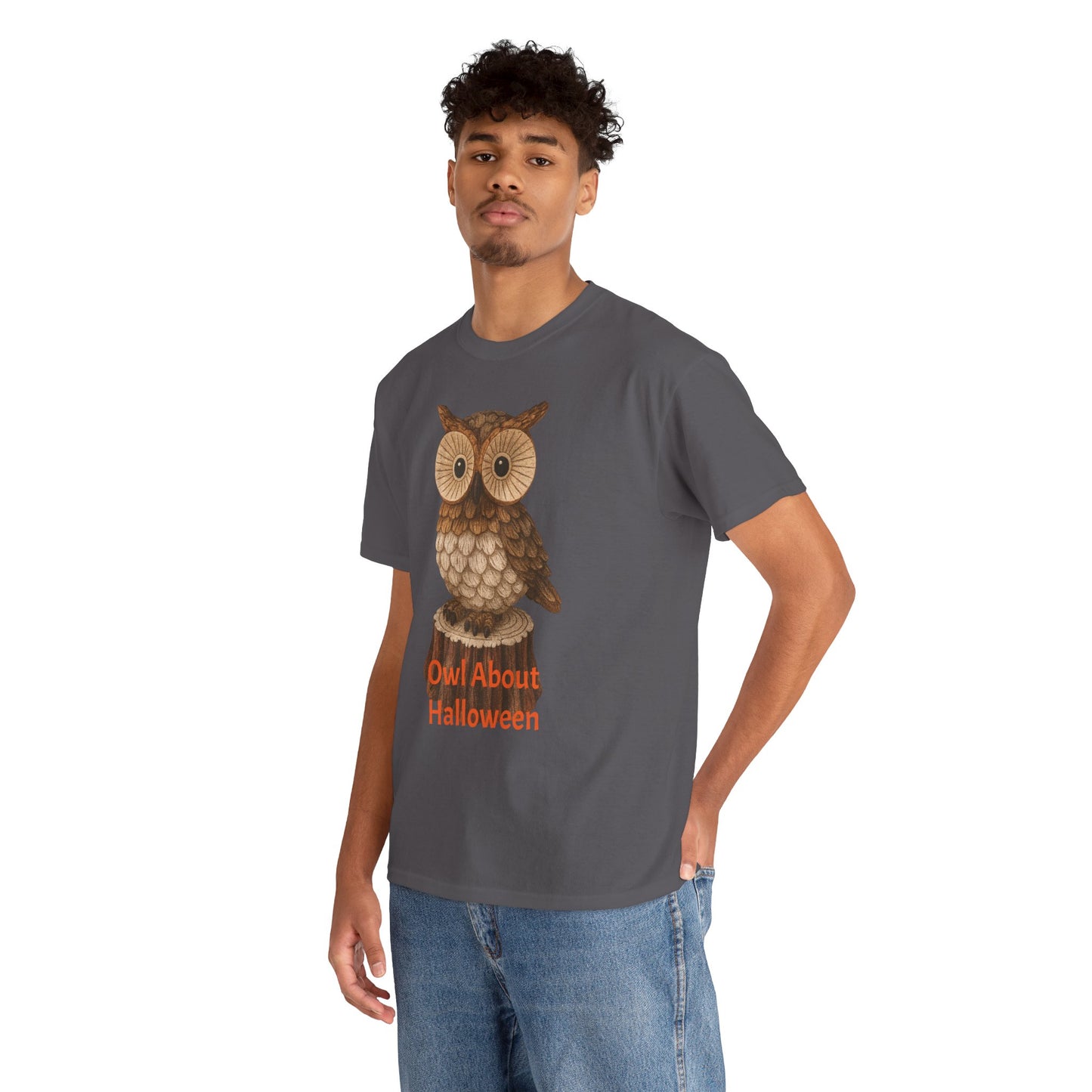 Halloween Owl Tee, Perfect for Fall Celebrations, Unisex Cotton Shirt, Cute Gift for Owl Lovers, Halloween Party Apparel, Fun Autumn Wear