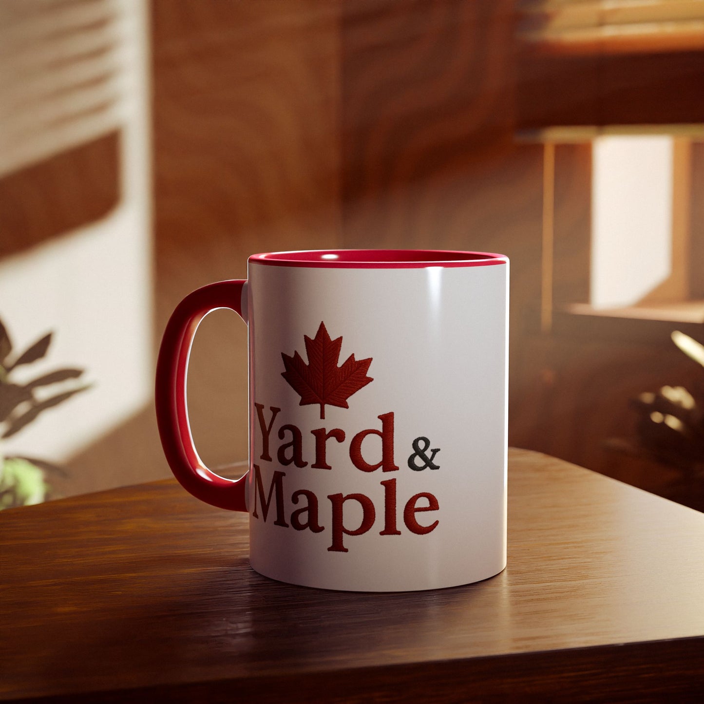 Maple Leaf Accent Mug, Cozy Coffee Cup for Fall, Unique Gift for Thanksgiving, Perfect for Canadians, Seasonal Drinkware