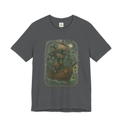 Haunted Ship Short Sleeve Tee - Spooky Halloween T-Shirt, Ghosts in the Yard Design, Unisex Shirt, Perfect for Trick or Treat, Ghost [...]