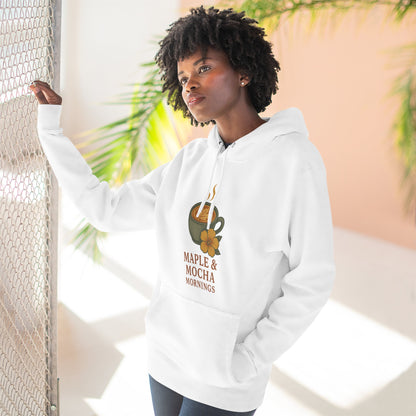 Cozy Maple & Mocha Fleece Hoodie, Perfect for Mornings, Autumn Fashion, Casualwear, Gift for Coffee Lovers