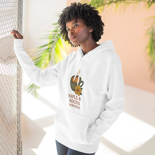 Cozy Maple & Mocha Fleece Hoodie, Perfect for Mornings, Autumn Fashion, Casualwear, Gift for Coffee Lovers