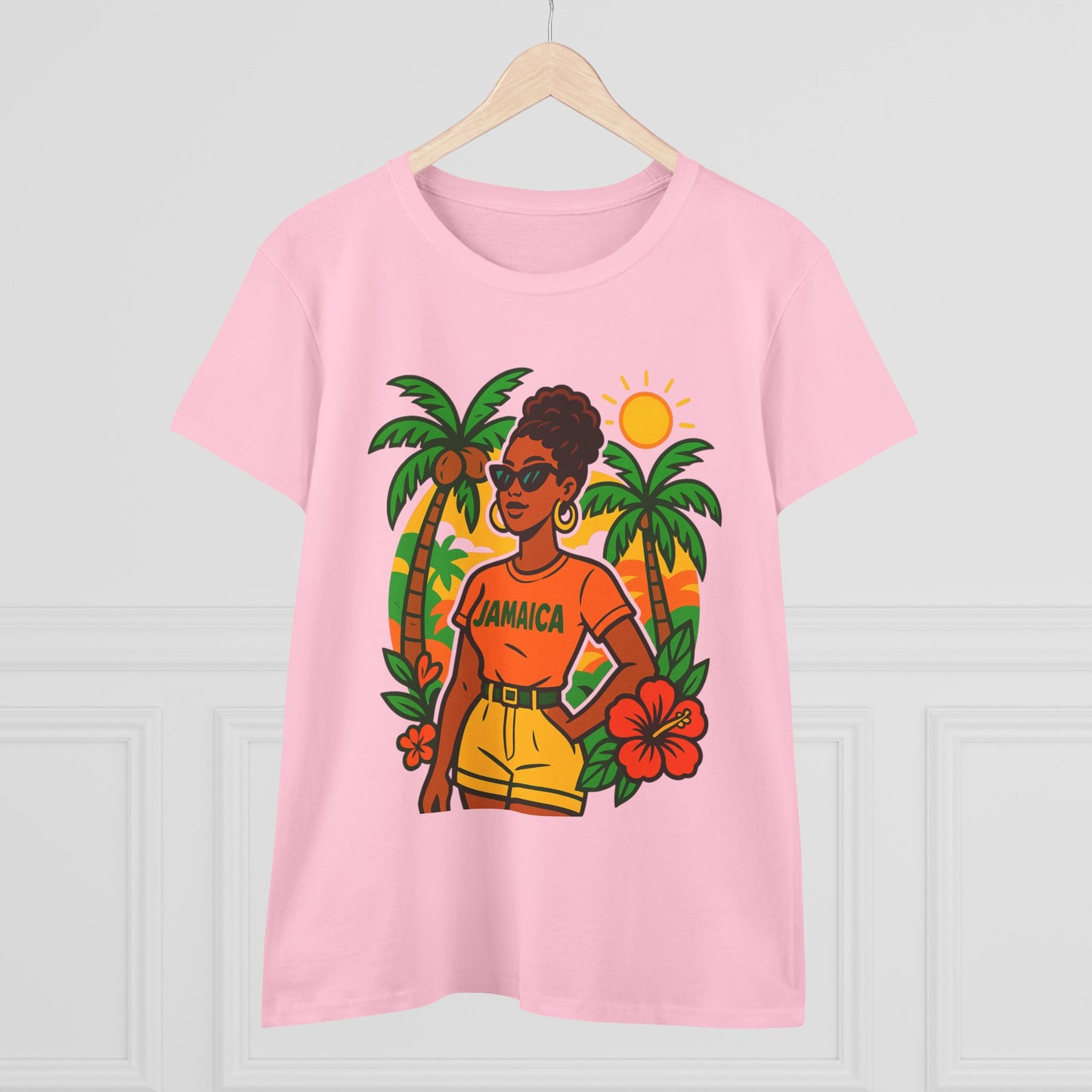 Tropical Vibes Tee, Jamaica Graphic Shirt, Summer Fashion, Vacation Wear, Beach Outfit, Gift for Her