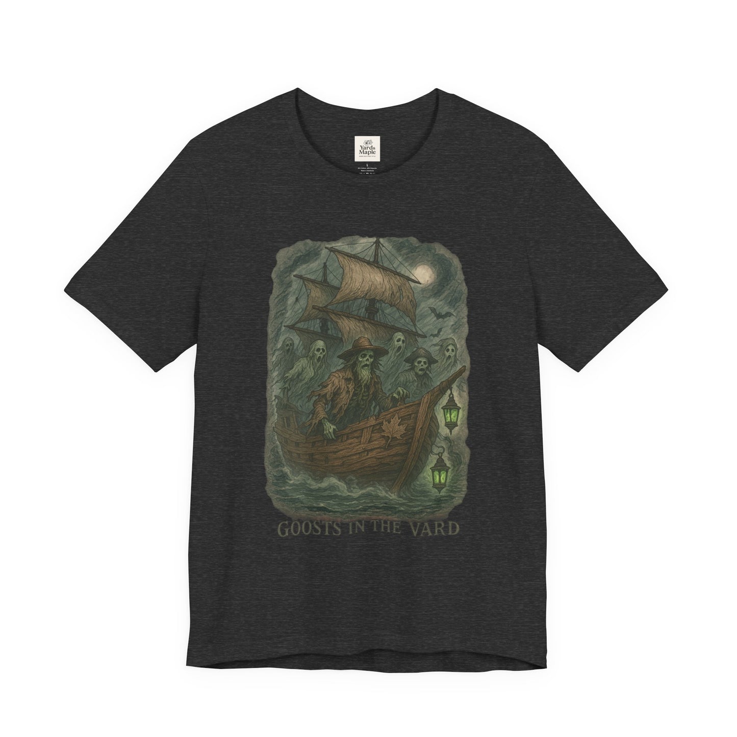 Haunted Ship Short Sleeve Tee - Spooky Halloween T-Shirt, Ghosts in the Yard Design, Unisex Shirt, Perfect for Trick or Treat, Ghost [...]