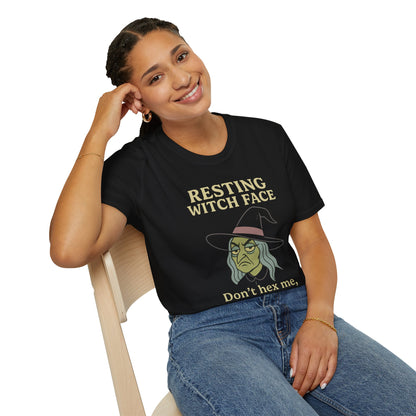 Resting Witch Face Unisex T-Shirt, Halloween Tee, Funny Witch Shirt, Gift for Her, Cute Casual Top, Spooky Season Apparel
