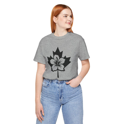 Maple Leaf Hibiscus Tee – Canadian Tropical Floral T-Shirt