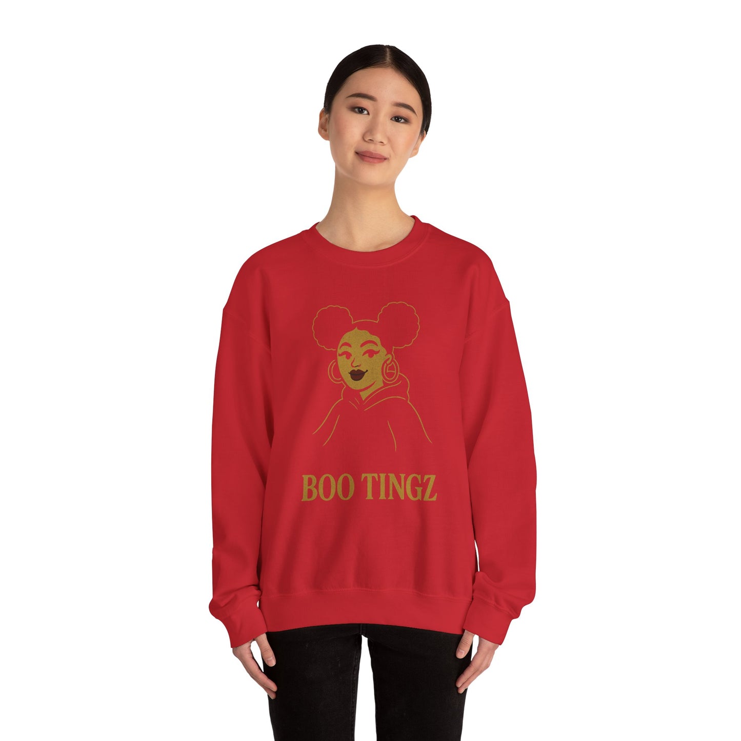 Boo Tingz Crewneck Sweatshirt - Cozy Unisex Gift, Casual Wear, Halloween Outfit, Everyday Comfort, Trendy Streetwear