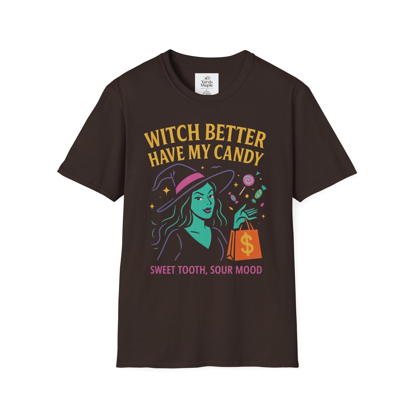 Witchy Candy T-Shirt, Halloween Apparel, Funny Halloween Shirt, Unisex Graphic Tee, Sweet Tooth Gift, Witch Costume Top
