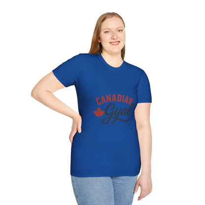 Canada Pride T-Shirt, Canadian Gyal Graphic Tee, Unisex T-Shirt for Her, Canada Day Gift, Maple Leaf Apparel