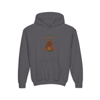 Snug Like Sunday Soup Youth Hoodie - Cozy Kids Sweatshirt, Gifts for Children, Chill Day Apparel, Double Duty Comfort